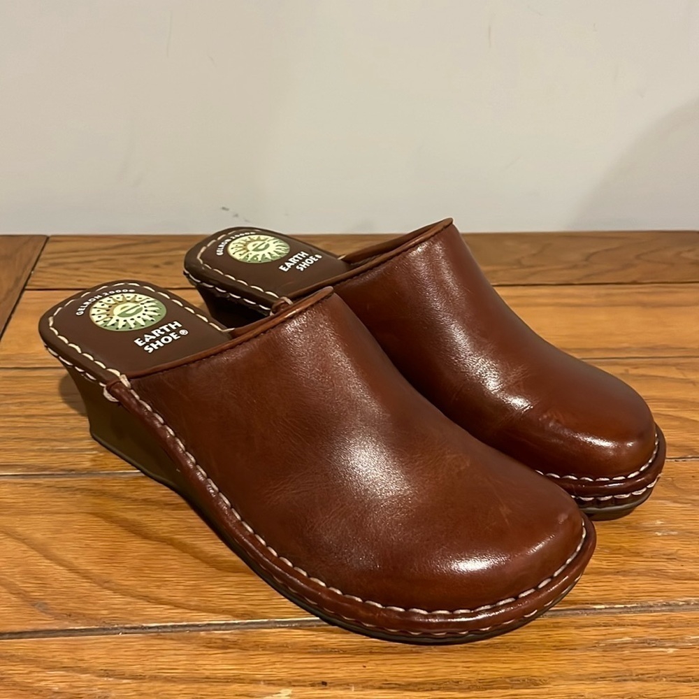 Earth Shoes Brown Clogs Gelron 2000 Size 6 1/2.